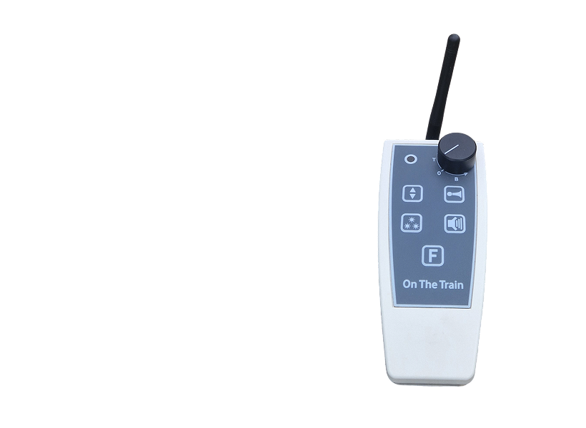 Remote control with buttons and an antenna